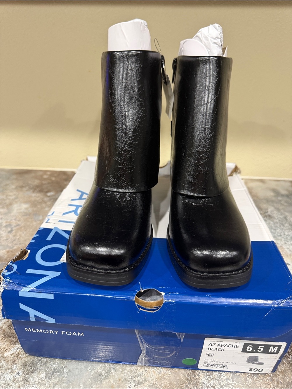 Arizona Jean Company Black Fold-Over Ankle Booties